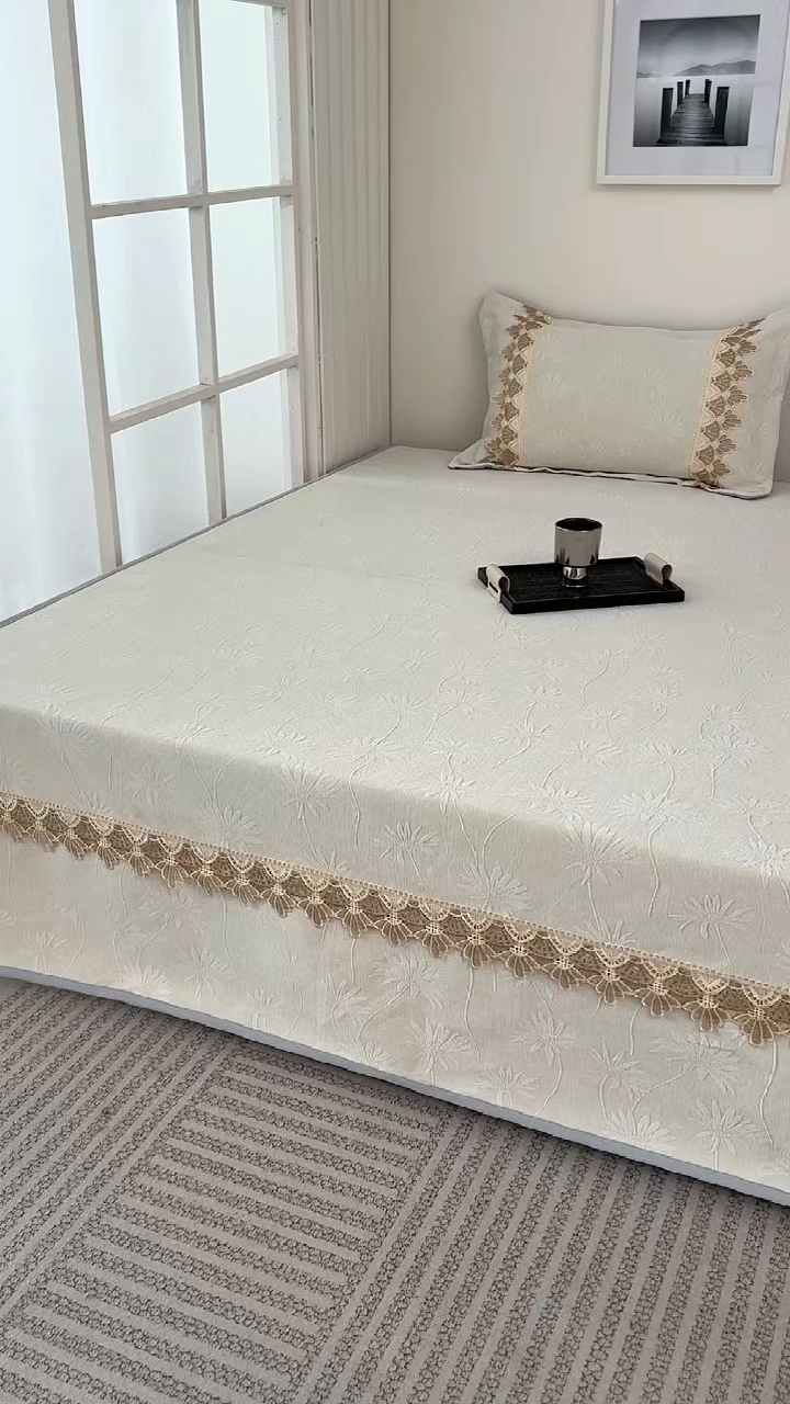 91家纺网 家纺一手货源 找家纺 手艺人家纺 2025新款雪尼尔纯色床盖炕盖-XK3800 XK3800米