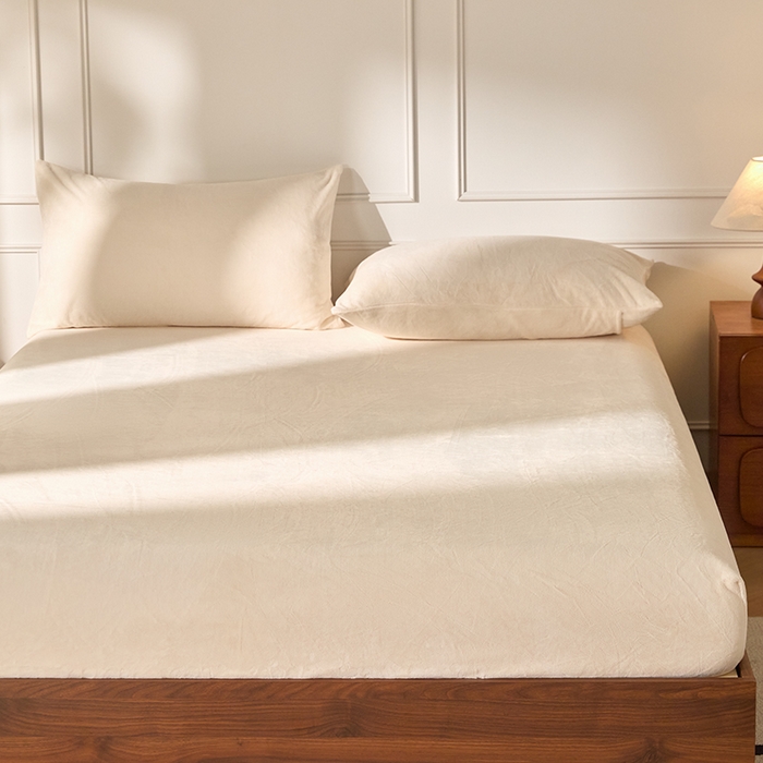 91家纺网 家纺一手货源 找家纺 （总）618家纺 2025新款樱花绒单品四件套系列-单床笠