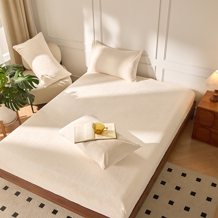 91家纺网 家纺一手货源 找家纺 （总）618家纺 2025新款樱花绒单品四件套系列-单床笠