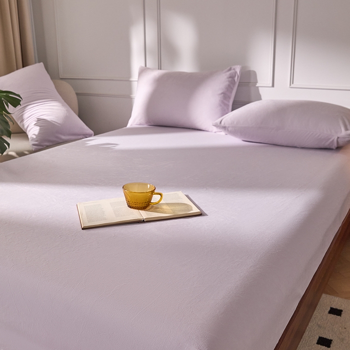 91家纺网 家纺一手货源 找家纺 618家纺 2025新款樱花绒单品四件套系列-单床笠 雾紫