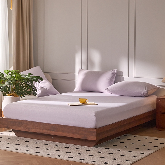 91家纺网 家纺一手货源 找家纺 618家纺 2025新款樱花绒单品四件套系列-单床笠 雾紫