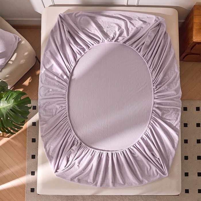 91家纺网 家纺一手货源 找家纺 618家纺 2025新款樱花绒单品四件套系列-单床笠 雾紫