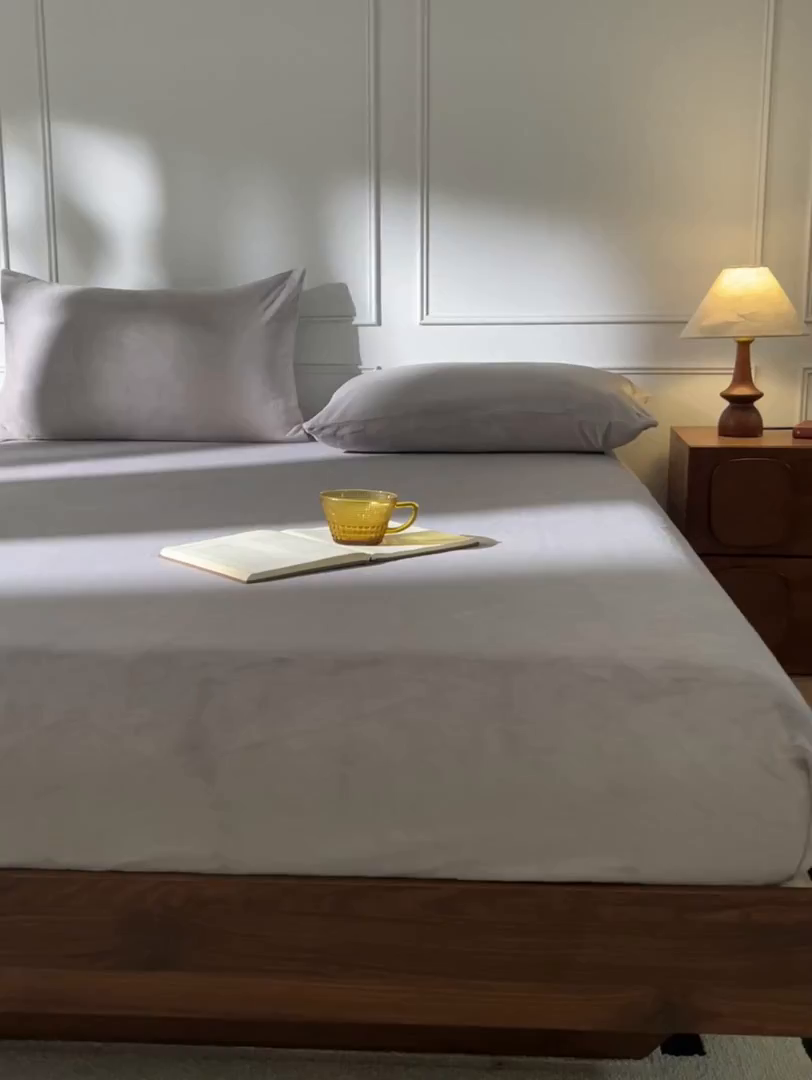 91家纺网 家纺一手货源 找家纺 618家纺 2025新款樱花绒单品四件套系列-单床笠 雾灰