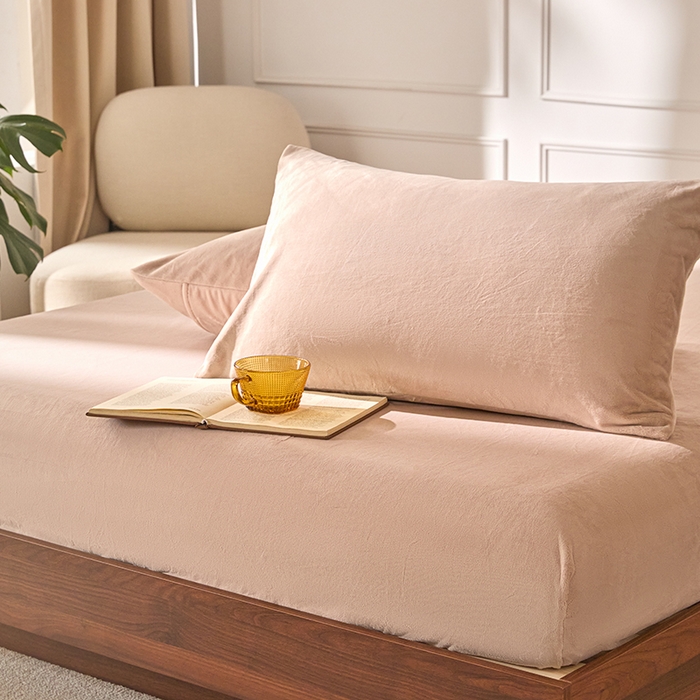 618家纺 2025新款樱花绒单品四件套系列-单枕套 浅驼