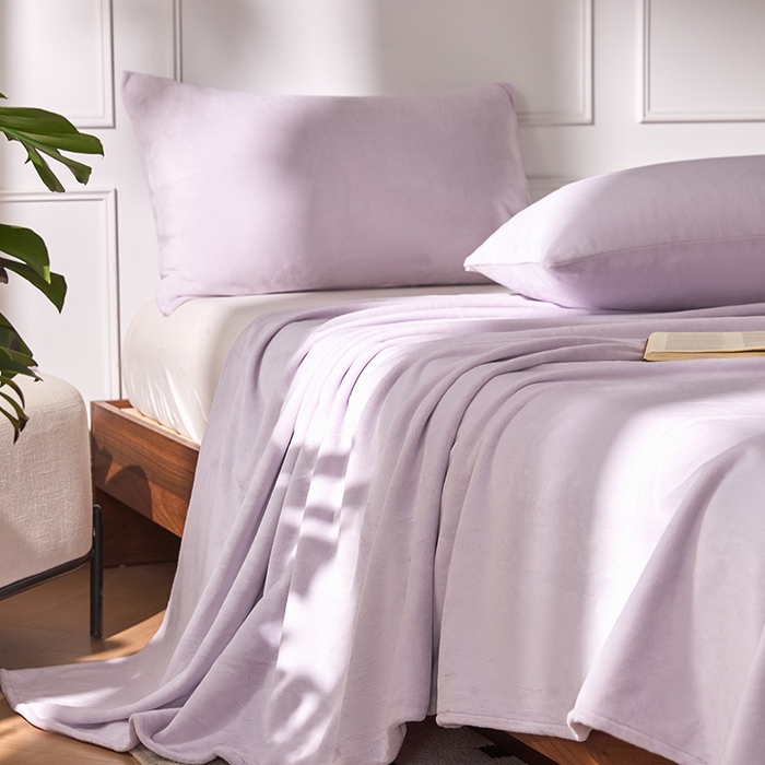 91家纺网 家纺一手货源 找家纺 618家纺 2025新款樱花绒单品四件套系列-单枕套 雾紫