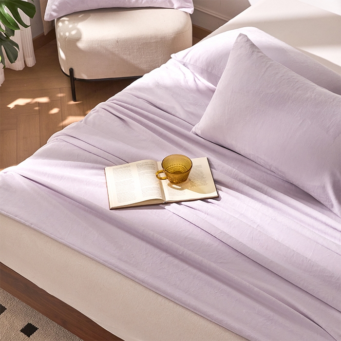 91家纺网 家纺一手货源 找家纺 618家纺 2025新款樱花绒单品四件套系列-单床单 雾紫