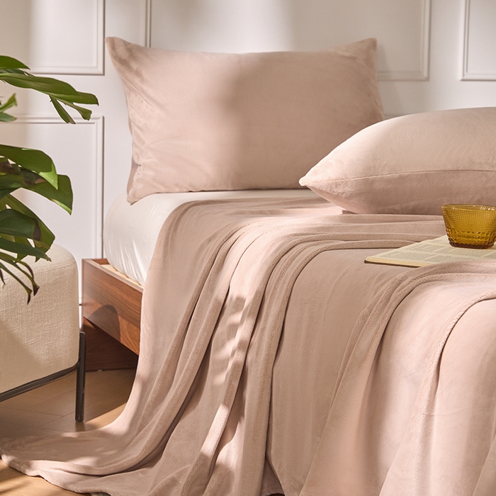 91家纺网 家纺一手货源 找家纺 618家纺 2025新款樱花绒单品四件套系列-单床单 浅驼