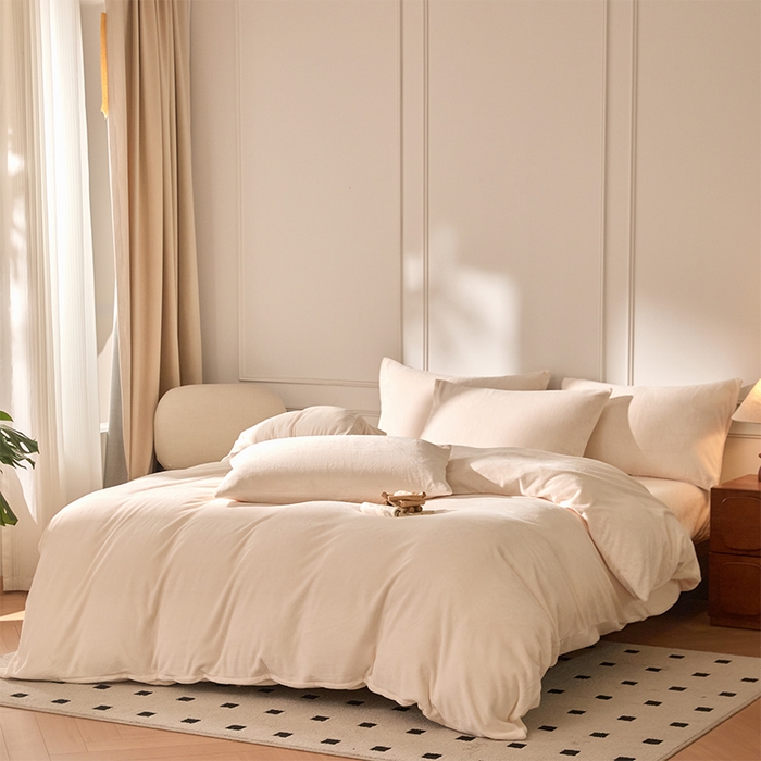 91家纺网 家纺一手货源 找家纺 （总）618家纺 2025新款樱花绒单品四件套系列-单被套