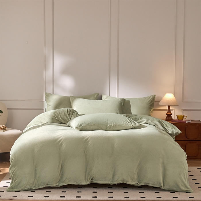 618家纺 2025新款樱花绒单品四件套系列-单被套 青柠