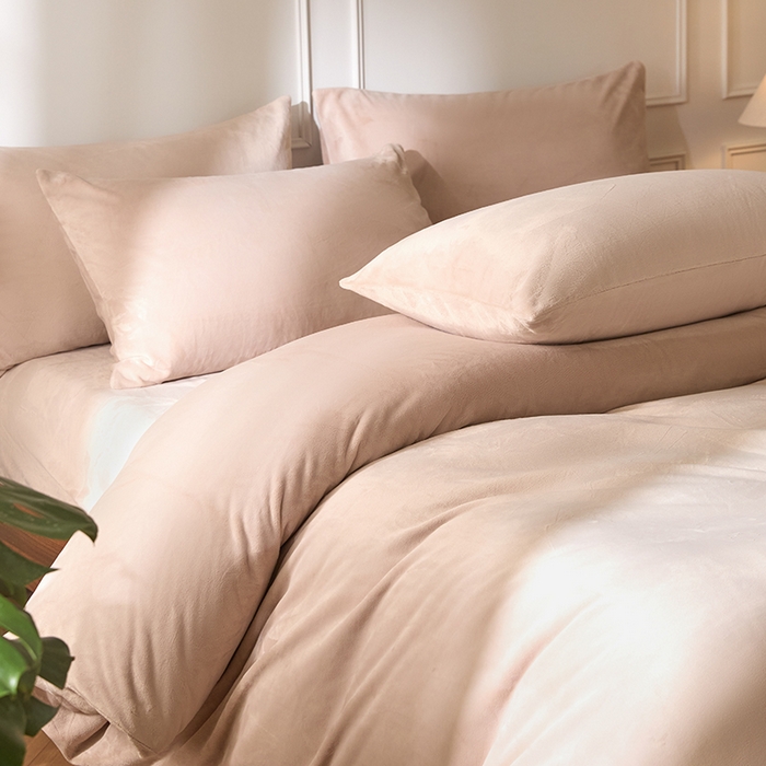 91家纺网 家纺一手货源 找家纺 618家纺 2025新款樱花绒单品四件套系列-单被套 浅驼