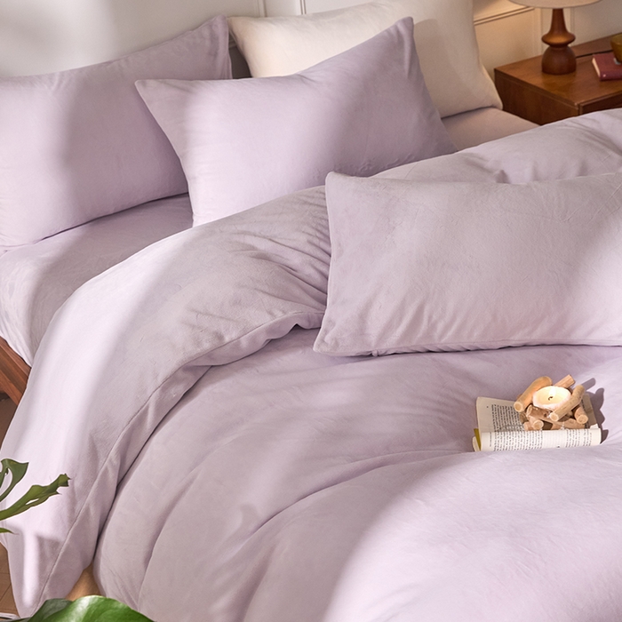 91家纺网 家纺一手货源 找家纺 618家纺 2025新款樱花绒单品四件套系列-单被套 雾紫