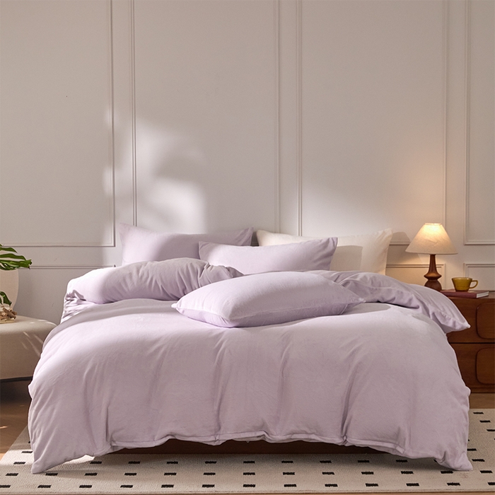 618家纺 2025新款樱花绒单品四件套系列-单被套 雾紫