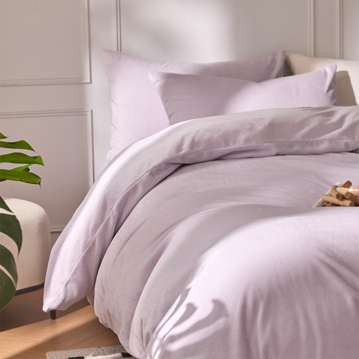 91家纺网 家纺一手货源 找家纺 618家纺 2025新款樱花绒单品四件套系列-单被套 雾紫