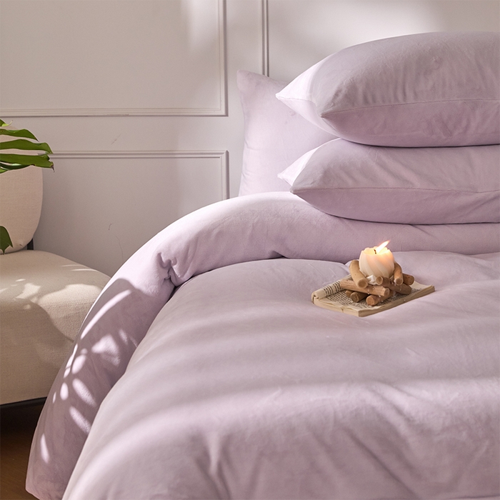 91家纺网 家纺一手货源 找家纺 618家纺 2025新款樱花绒单品四件套系列-单被套 雾紫