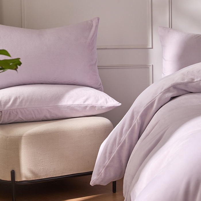 91家纺网 家纺一手货源 找家纺 618家纺 2025新款樱花绒单品四件套系列-四件套 雾紫