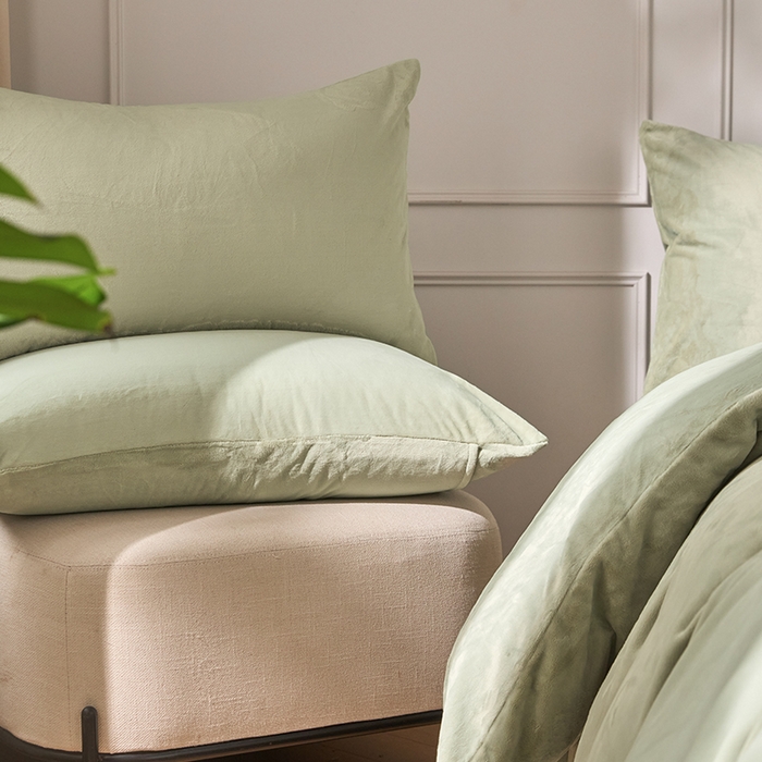 91家纺网 家纺一手货源 找家纺 618家纺 2025新款樱花绒单品四件套系列-四件套 青柠