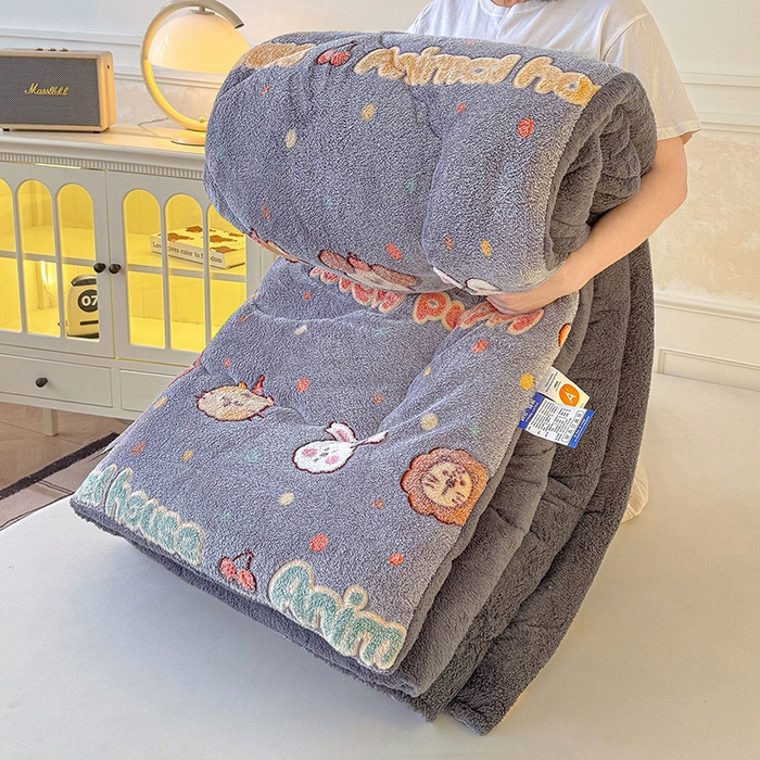 91家纺网 家纺一手货源 找家纺 （总）好梦来家纺（原锦茂家纺） 2025新款印花款A类雪花绒冬被羊羔绒冬被被芯冬季牛奶绒冬被