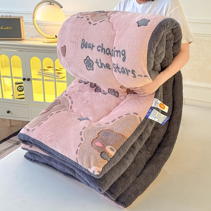 91家纺网 家纺一手货源 找家纺 （总）好梦来家纺（原锦茂家纺） 2025新款印花款A类雪花绒冬被羊羔绒冬被被芯冬季牛奶绒冬被