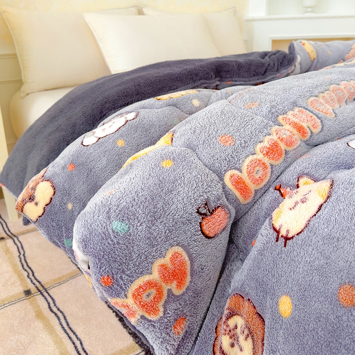 91家纺网 家纺一手货源 找家纺 好梦来家纺（原锦茂家纺） 2025新款印花款A类雪花绒冬被羊羔绒冬被被芯冬季牛奶绒冬被动物乐园