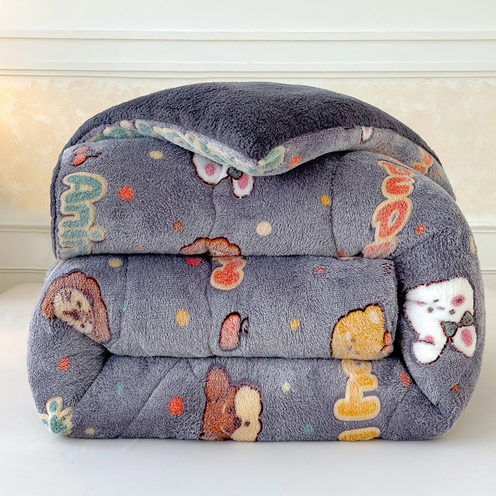 91家纺网 家纺一手货源 找家纺 好梦来家纺（原锦茂家纺） 2025新款印花款A类雪花绒冬被羊羔绒冬被被芯冬季牛奶绒冬被动物乐园