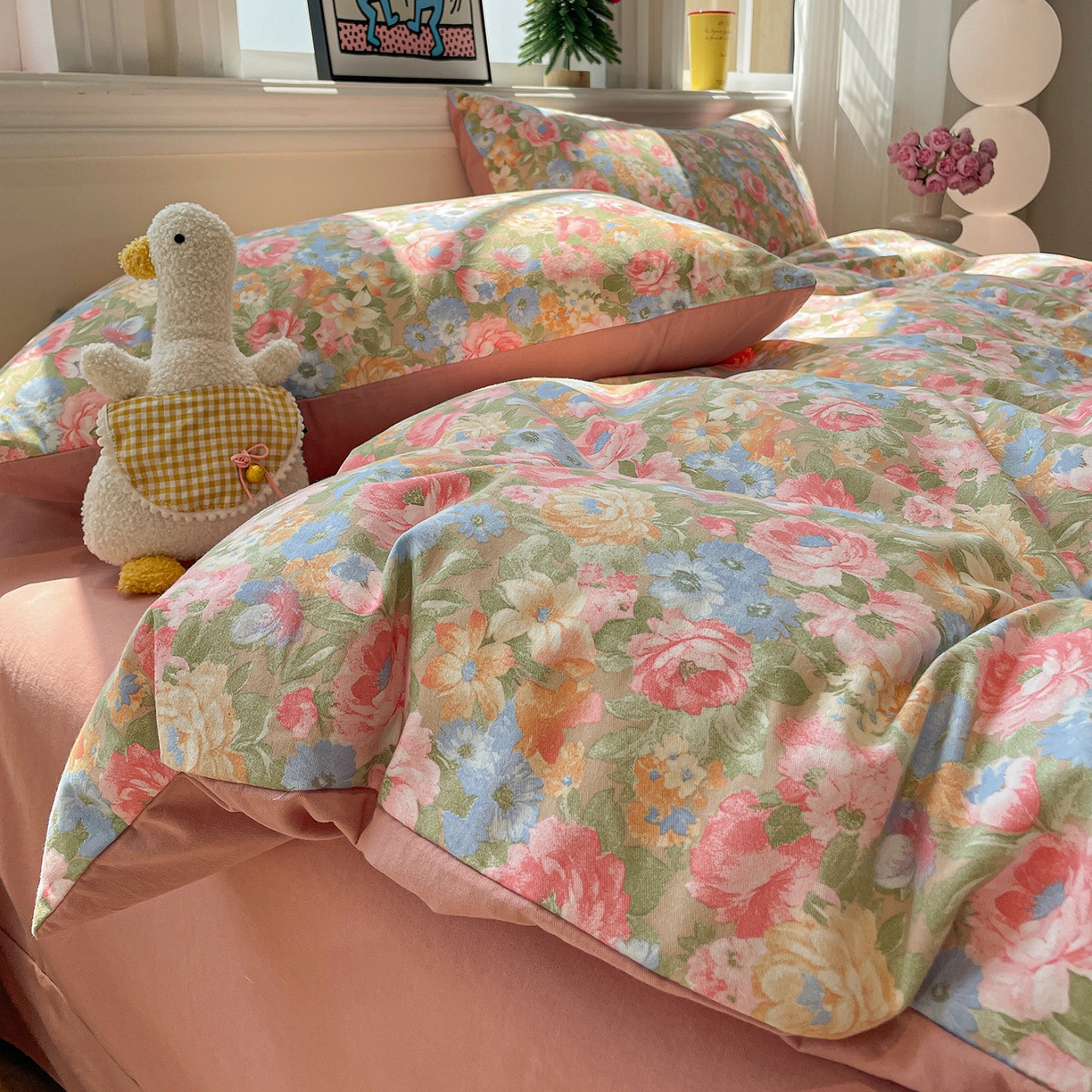 91家纺网 家纺一手货源 找家纺 （总）品乐家纺 2025秋冬复古风全棉纯棉加厚磨毛四件套