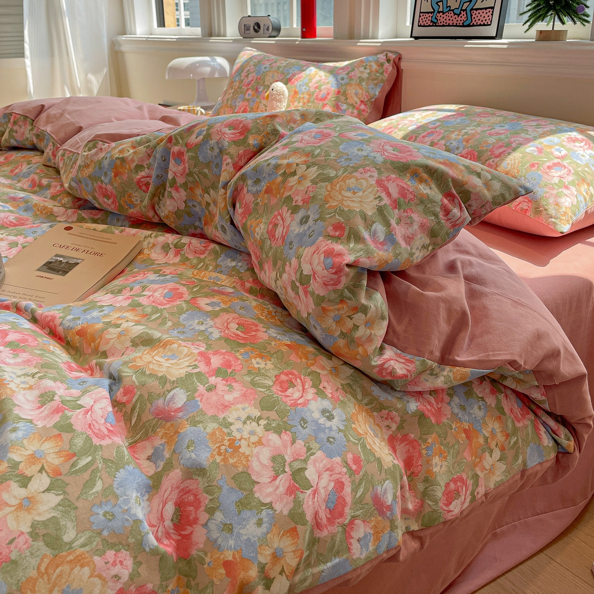 91家纺网 家纺一手货源 找家纺 （总）品乐家纺 2025秋冬复古风全棉纯棉加厚磨毛四件套