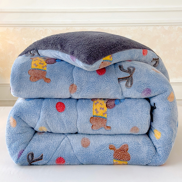 91家纺网 家纺一手货源 找家纺 好梦来家纺（原锦茂家纺） 2025新款印花款A类雪花绒冬被羊羔绒冬被被芯冬季牛奶绒冬被可爱狗