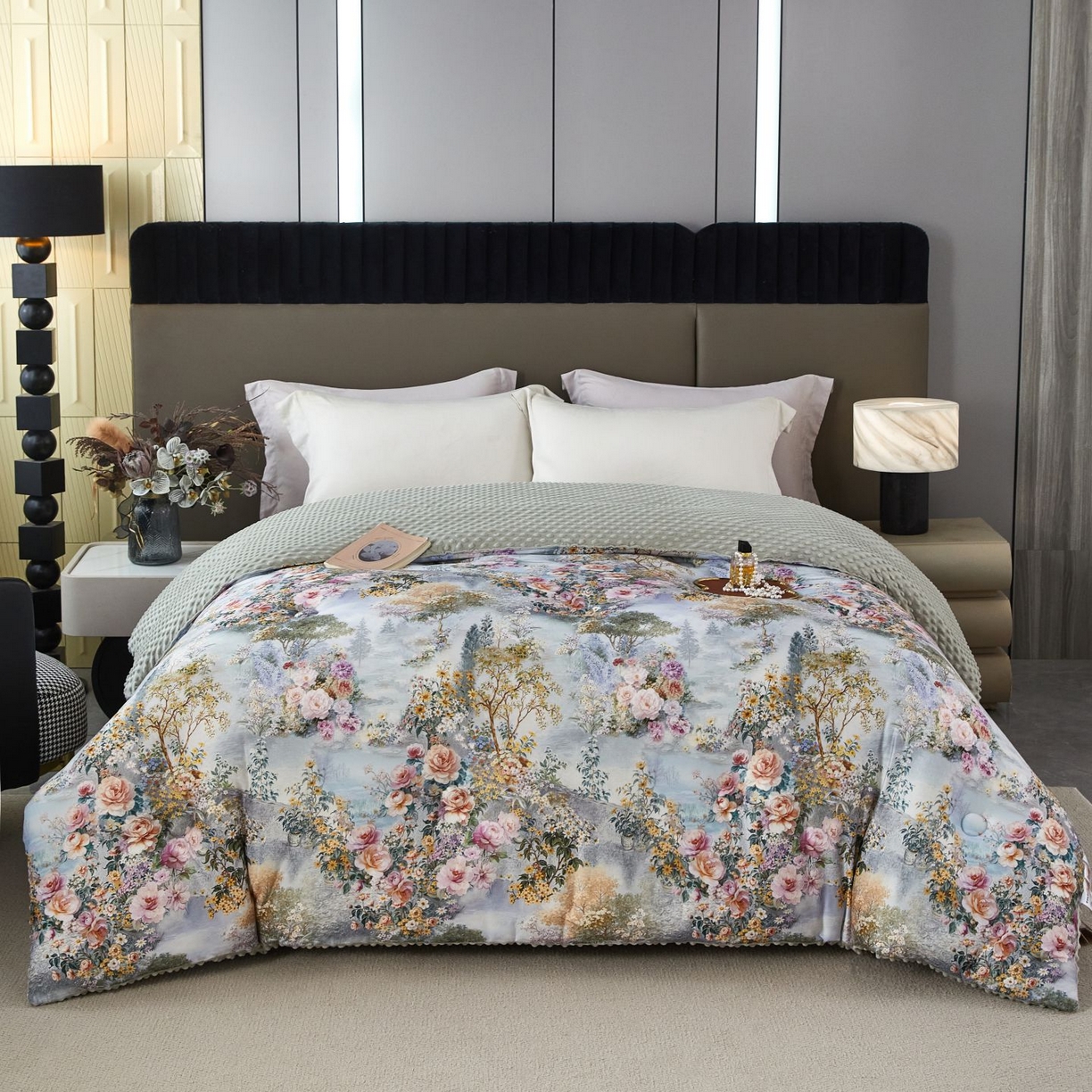 91家纺网 家纺一手货源 找家纺 （总）缔锦家纺 2025新款虫草针织养肤豆豆被被子被芯