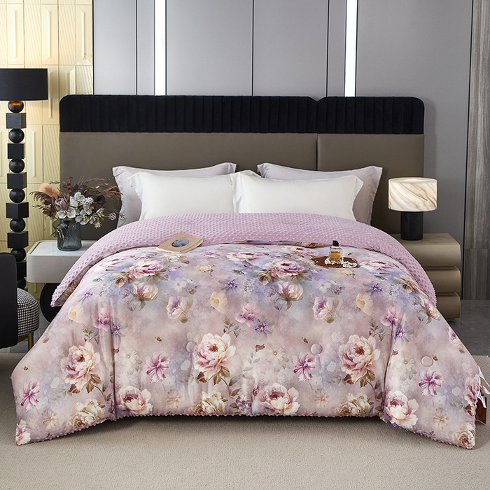 91家纺网 家纺一手货源 找家纺 （总）缔锦家纺 2025新款虫草针织养肤豆豆被被子被芯