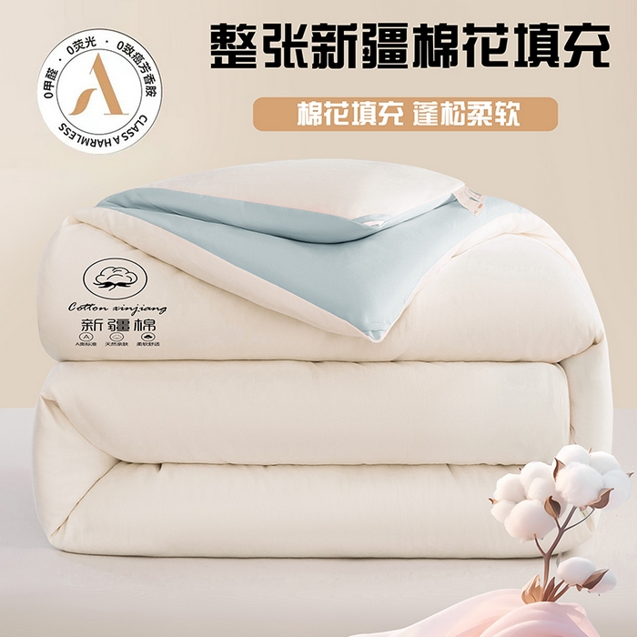 91家纺网 家纺一手货源 找家纺 （总）蝶蔻家纺 2025新款亲肤软糯新疆棉花保暖被被子被芯-本白