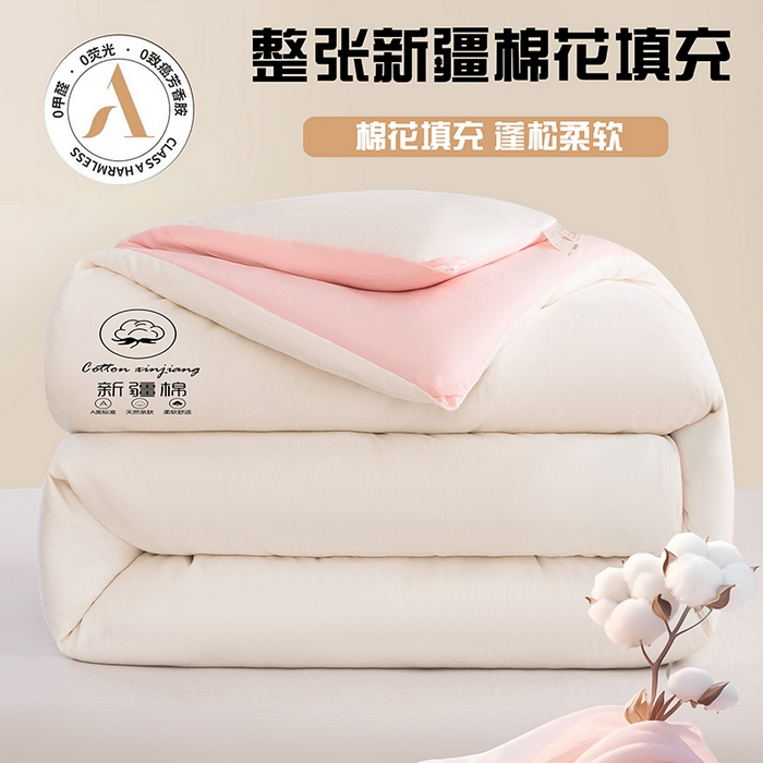 91家纺网 家纺一手货源 找家纺 （总）蝶蔻家纺 2025新款亲肤软糯新疆棉花保暖被被子被芯-本白