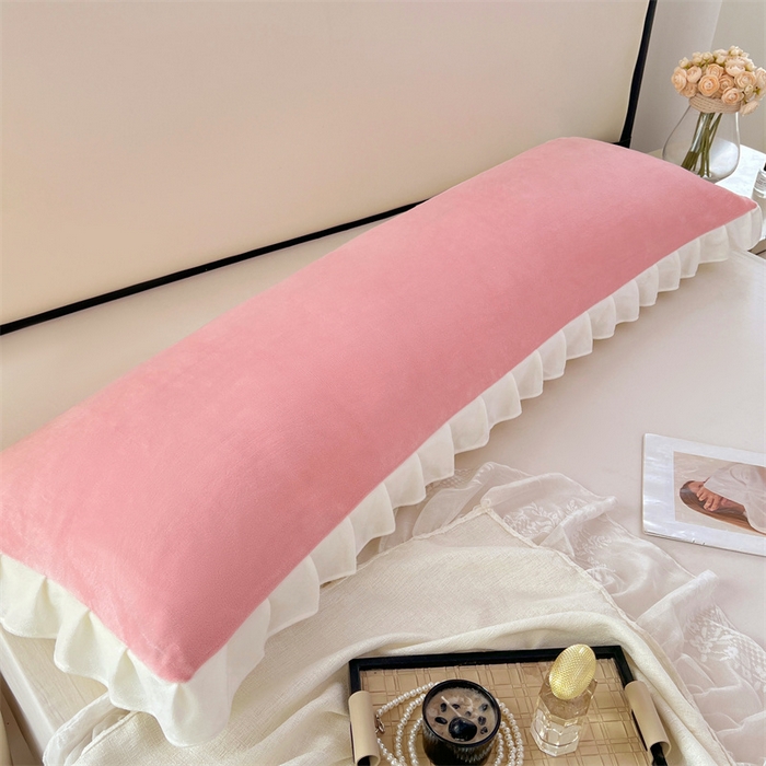 （总）梦舒羽 2025A类新款牛奶绒花枕套边双人宿舍法兰绒情侣枕头套珊瑚绒枕芯套