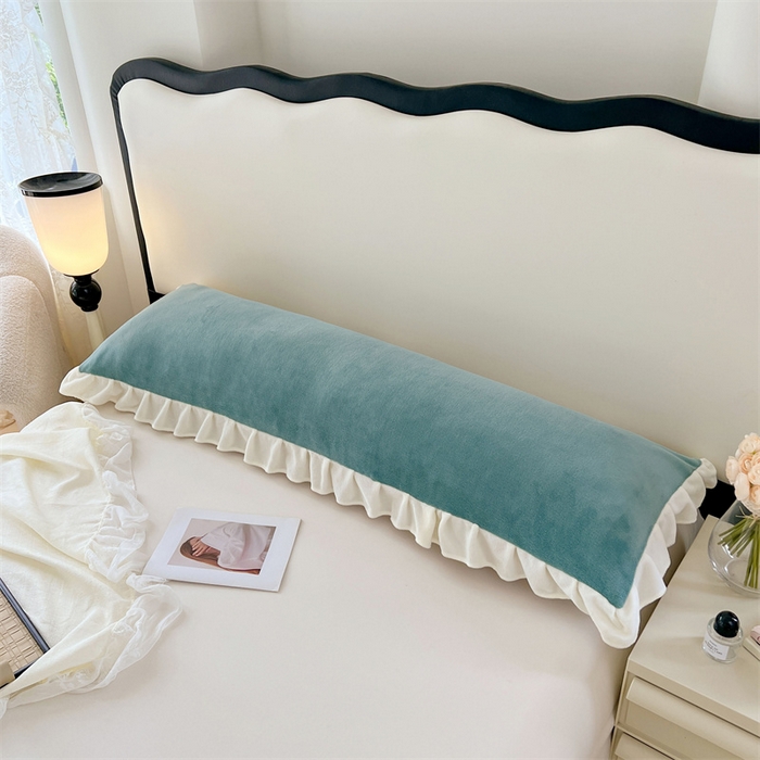 91家纺网 家纺一手货源 找家纺 梦舒羽 2025A类新款牛奶绒花枕套边双人宿舍法兰绒情侣枕头套珊瑚绒枕芯套 时尚兰