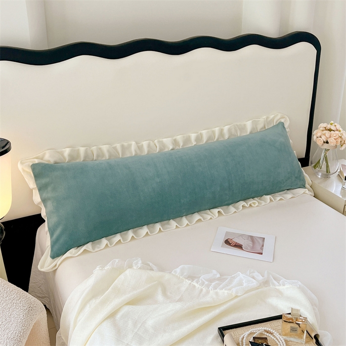 91家纺网 家纺一手货源 找家纺 梦舒羽 2025A类新款牛奶绒花枕套边双人宿舍法兰绒情侣枕头套珊瑚绒枕芯套 时尚兰