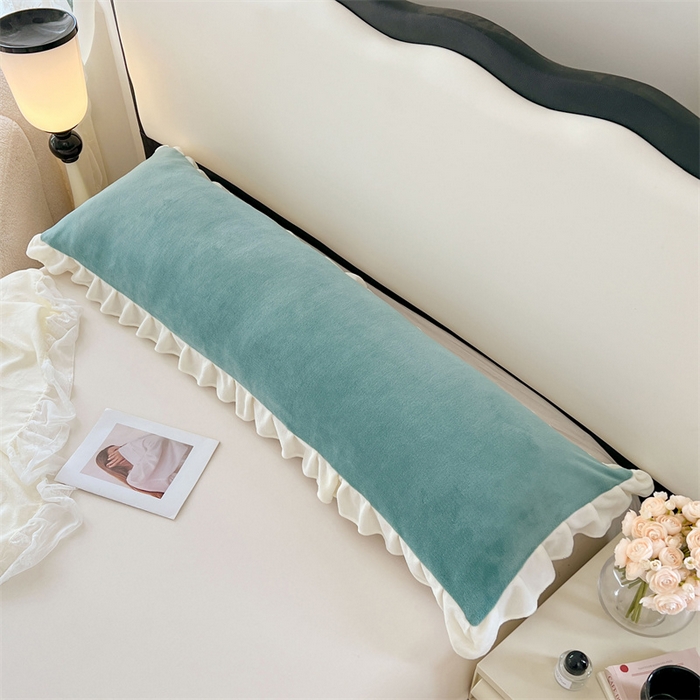 91家纺网 家纺一手货源 找家纺 梦舒羽 2025A类新款牛奶绒花枕套边双人宿舍法兰绒情侣枕头套珊瑚绒枕芯套 时尚兰