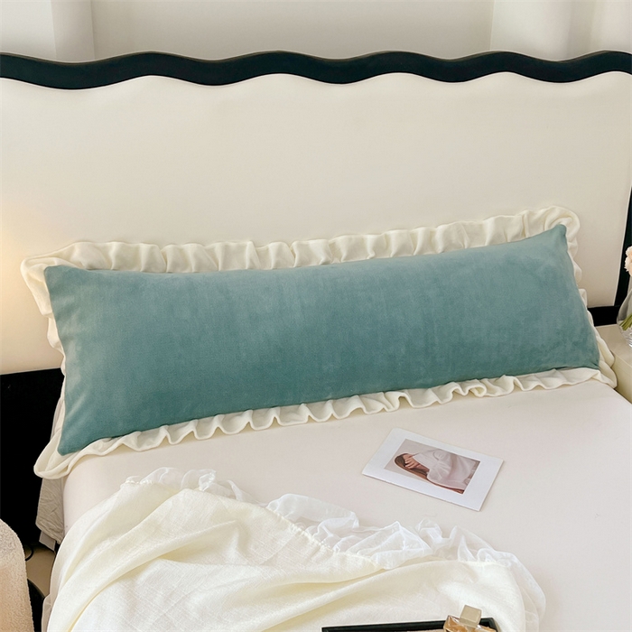 91家纺网 家纺一手货源 找家纺 梦舒羽 2025A类新款牛奶绒花枕套边双人宿舍法兰绒情侣枕头套珊瑚绒枕芯套 时尚兰