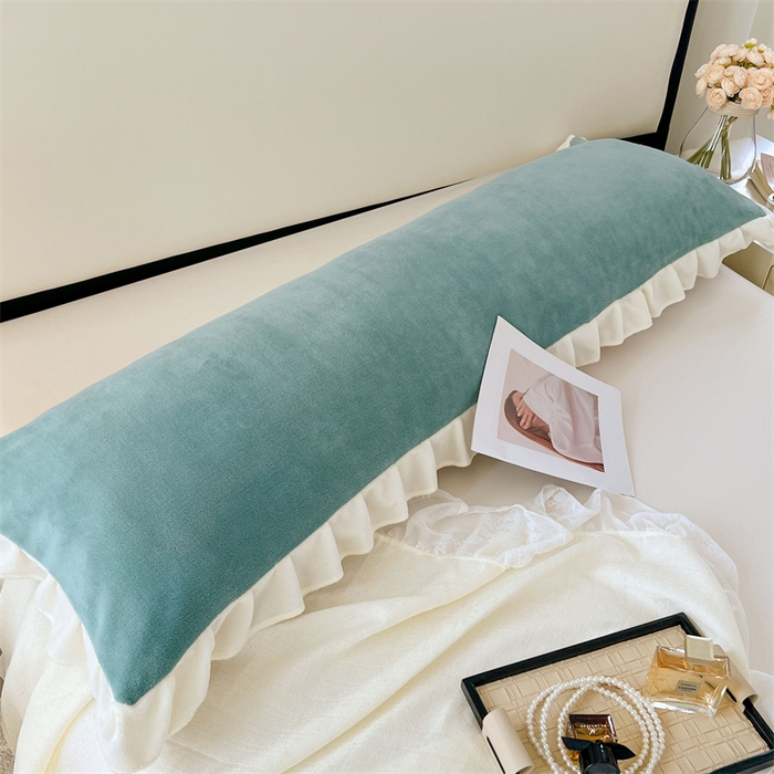 梦舒羽 2025A类新款牛奶绒花枕套边双人宿舍法兰绒情侣枕头套珊瑚绒枕芯套 时尚兰