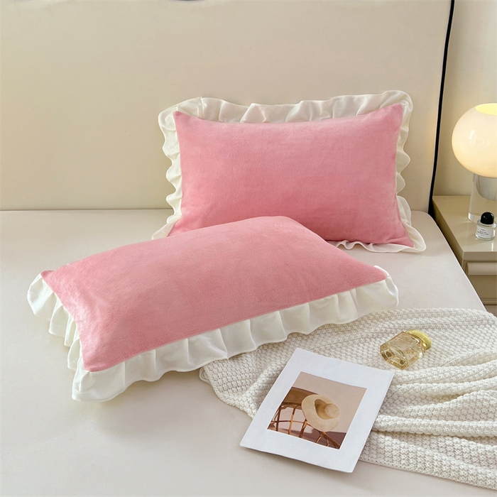 91家纺网 家纺一手货源 找家纺 （总）梦舒羽 2025A类新款牛奶绒花枕套边单人宿舍法兰绒枕头套珊瑚绒枕芯套