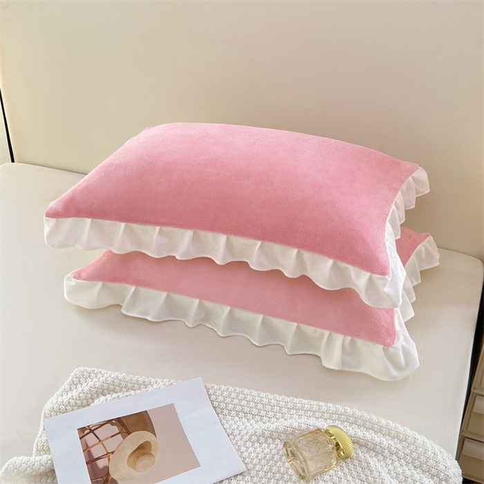 91家纺网 家纺一手货源 找家纺 （总）梦舒羽 2025A类新款牛奶绒花枕套边单人宿舍法兰绒枕头套珊瑚绒枕芯套