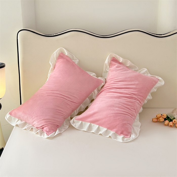 91家纺网 家纺一手货源 找家纺 （总）梦舒羽 2025A类新款牛奶绒花枕套边单人宿舍法兰绒枕头套珊瑚绒枕芯套