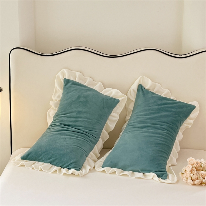 91家纺网 家纺一手货源 找家纺 梦舒羽 2025A类新款牛奶绒花枕套边单人宿舍法兰绒枕头套珊瑚绒枕芯套 时尚兰