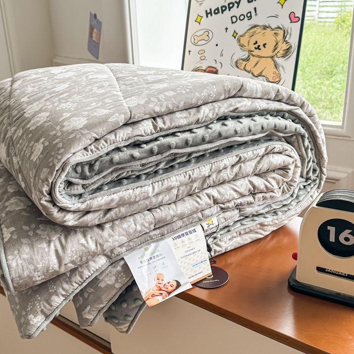 91家纺网 家纺一手货源 找家纺 （总）青螺家纺 2025新款高密全棉嵌绳宝宝绒春秋豆豆被 支持定制花色和冬被 有量来门市优惠