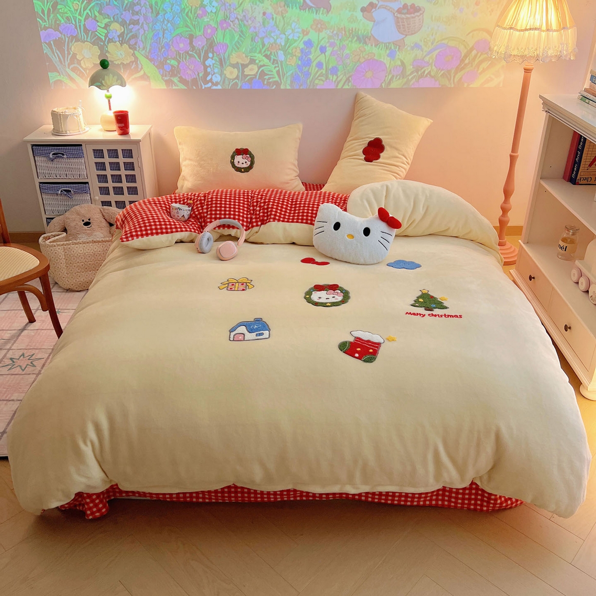 91家纺网 家纺一手货源 找家纺 （总）盼季家纺 2025新款卡通毛巾绣牛奶绒保暖四件套