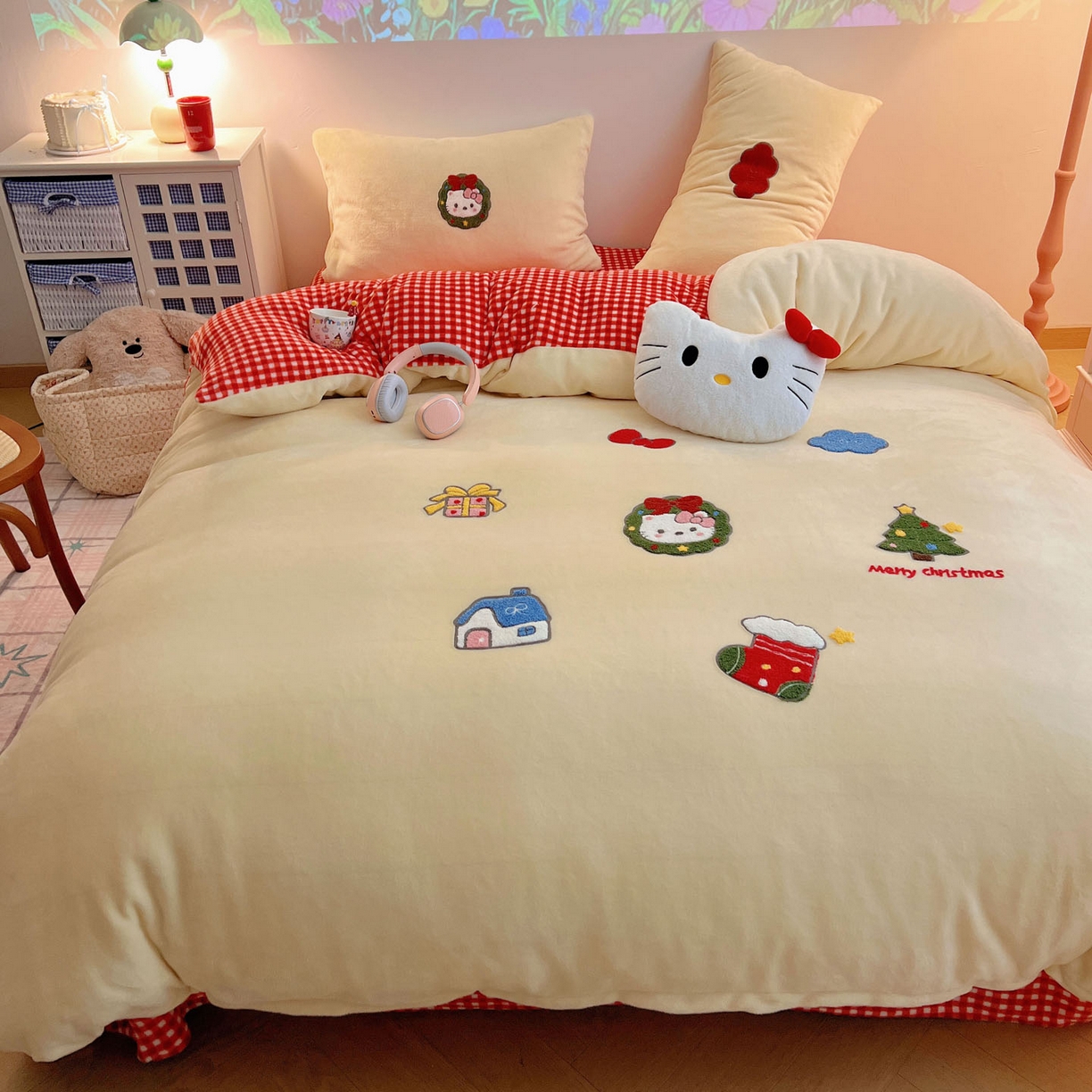 91家纺网 家纺一手货源 找家纺 （总）盼季家纺 2025新款卡通毛巾绣牛奶绒保暖四件套