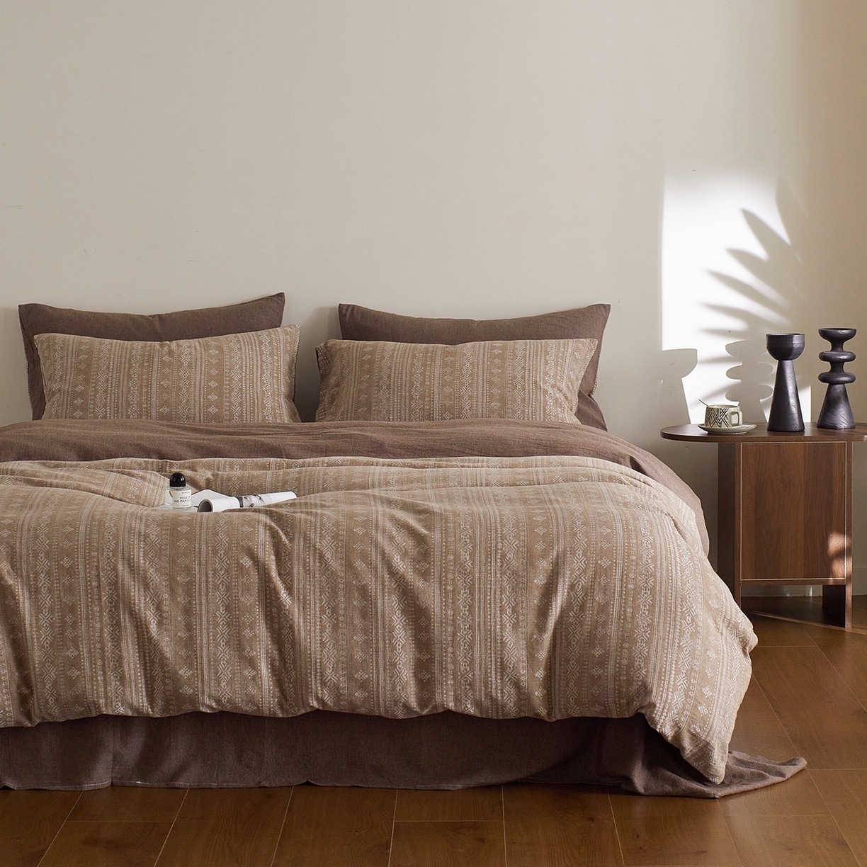 XIWEN-希文家纺 2025新款秋冬60支全棉水洗色织大提花四件套 波西