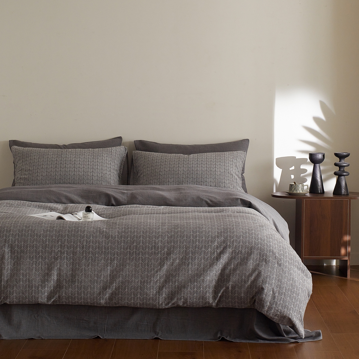 XIWEN-希文家纺 2025新款秋冬60支全棉水洗色织大提花四件套 简森