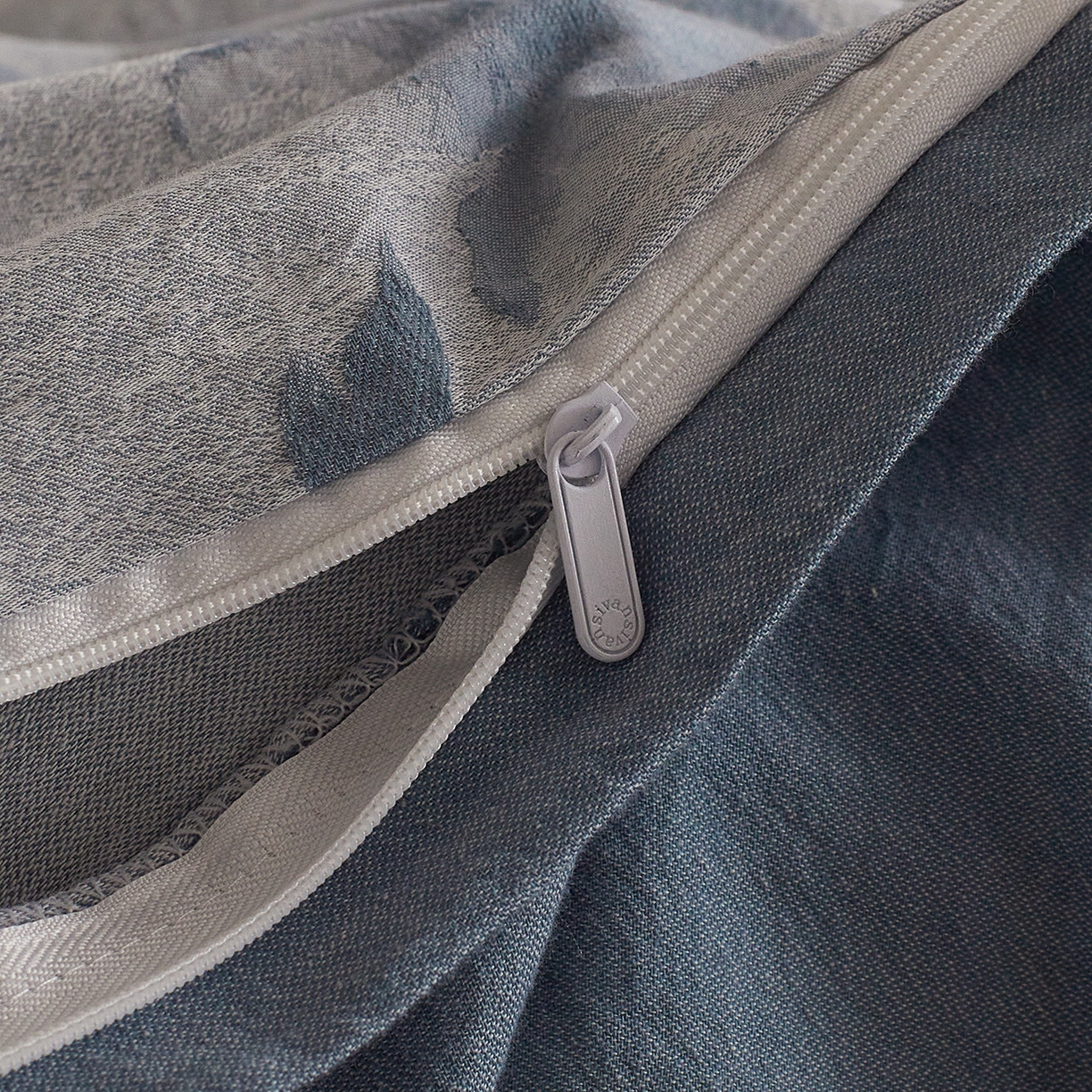 91家纺网 家纺一手货源 找家纺 XIWEN-希文家纺 2025新款秋冬60支全棉水洗色织大提花四件套 曼陀罗-蓝