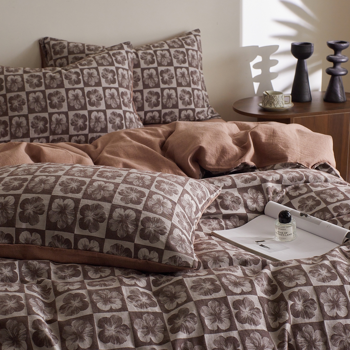 91家纺网 家纺一手货源 找家纺 XIWEN-希文家纺 2025新款秋冬60支全棉水洗色织大提花四件套 欢乐颂