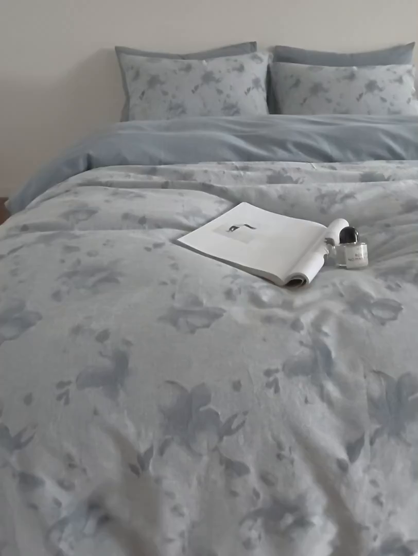 91家纺网 家纺一手货源 找家纺 XIWEN-希文家纺 2025新款秋冬60支全棉水洗色织大提花四件套 曼陀罗-蓝