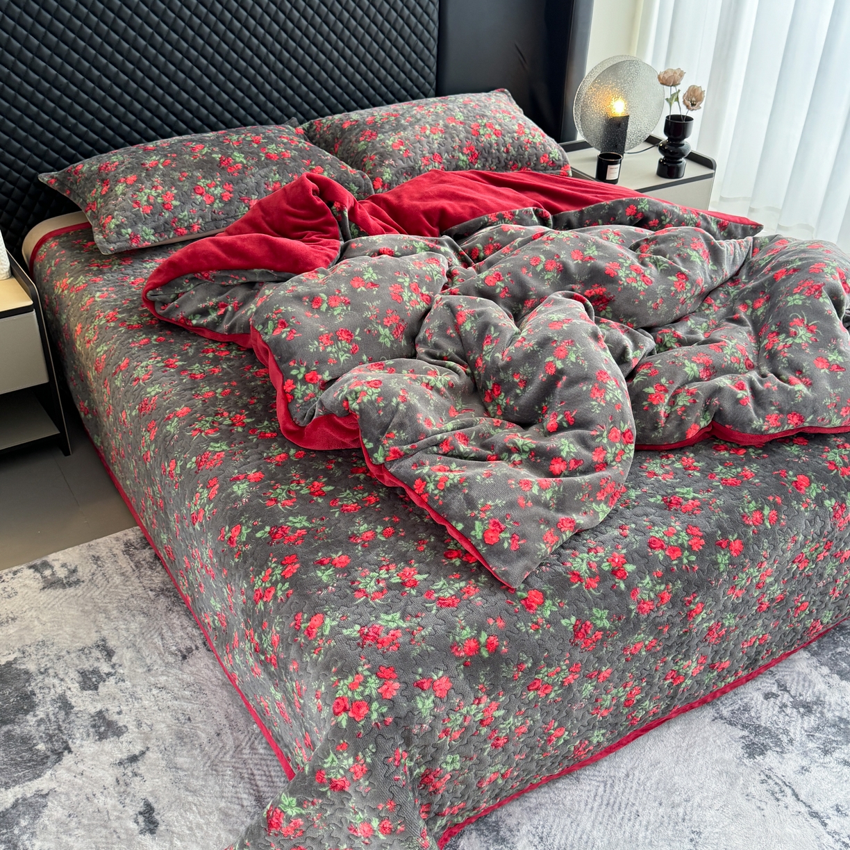 91家纺网 家纺一手货源 找家纺 （总）添越家纺 2025新款简约款牛奶绒床盖四件套